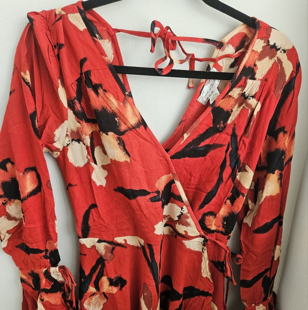 Band of the Free Red Gold Maxi Floral Dress - Picture 2 of 3
